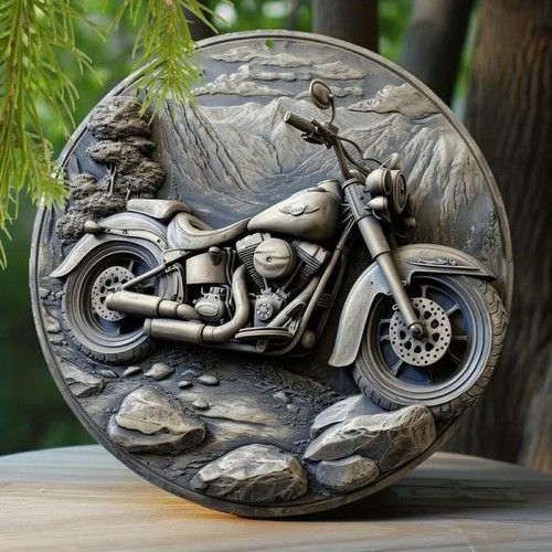 Blechschild rund motorrad - blechschild,