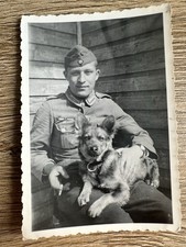 Front Foto KM Artillerie Küstenartillerie Uffz Soldat Südfront 2.WK Hund Lumpi