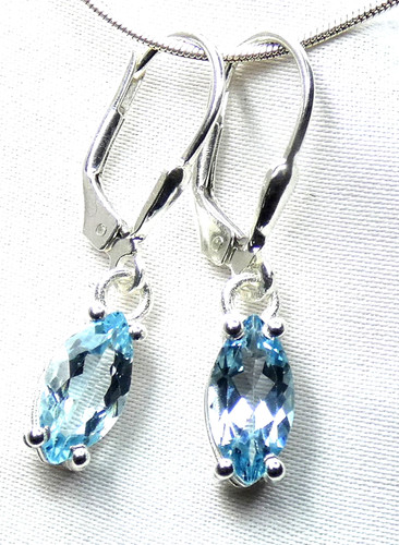 Blautopas ohrhänger 925 - 💎,