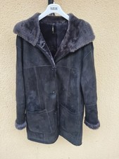 STRIWA Damen Lammfelljacke Gr. L dunkelblau Echtleder Shearling Mantel
