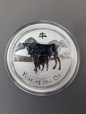 2 Oz Silbermünze Australien Lunar II, Jahr des Ochsen 2009, nur 18570 auflage! 