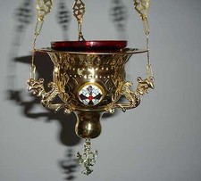 Ewiges Licht Öllampe aus Messing zum hängen Ikonenampel Kandili  /  No.6