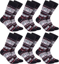 Weihnachtssocken 6 Paar Lustige  Damen Herren Socken Let It Snow Motiv