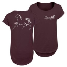 Damen Long Slub T-Shirt Pferde