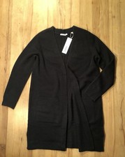 Neu Esprit Damen Wolle Mix Offene Long Strickjacke Cardigian Gr.S Schwarz