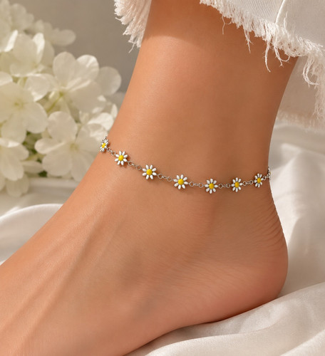Goldfarbene fußkette mit - fußkette,