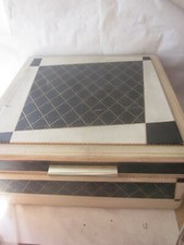 41502 Schallplattenkoffer Schallplatten Koffer LPs Leder Design 50er Jahre H 15