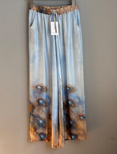 Damen hose palazzo blau - palazzo, bunt