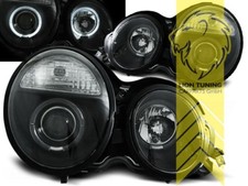 LED Angel Eyes Scheinwerfer für Mercedes Benz W210 Lim T-Modell E-Klasse schwarz