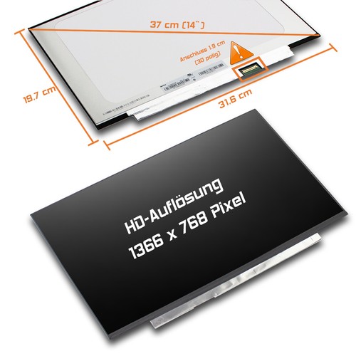 1366x768 wxga hd led - 14",