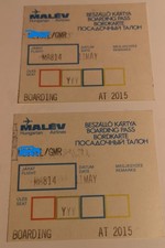 2x MALÉV Boarding Pass MA814