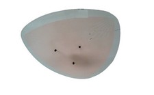 50er Teller UFO  Deckenlampe Dreieck Form in Rosé-Weiß, Mid Century