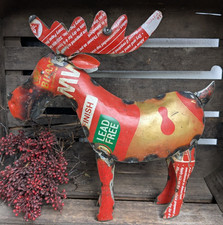 ❤  Schöner Elch  aus reyceltem Altmetall Eisen  Weihnachten Deko Teelicht ❤