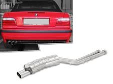 Eisenmann Edelstahl Sportauspuff + VBR BMW 3er E36 M3 2x70mm scharf