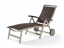 Sieger Liegestuhl Garten Balkon klappbar mit Rollen Rollliege Royal champagner