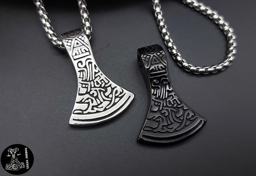 Anhänger axt schwarz silber - schwarz,