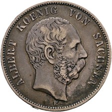 Sachsen 5 Mark König Albert