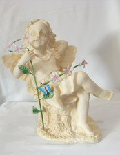 Elfe mit Blütenzweig - Blumenelfe - 24 cm - Wetterfest - auch für den Garten