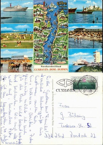 Ansichtskarte cuxhaven fähre - ansichtskarte,