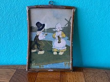 Bild Gemälde Zinn Glas  Kinder  Puppenstube 1:12 dollhouse picture