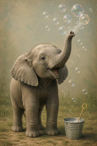Elefant bläst blasen durch - elefant,