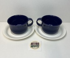 Tupperware * Exclusiv Picknick-Tasse 150 ml + Untertasse * indigo-blau + weiß