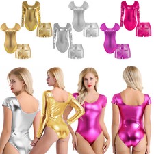 Damen Clubwear Lackleder Trikots Und Kurze Hosen Einfarbige Farbe Tanzanzug