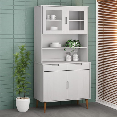 Highboard platte weiß massiv - highboard,