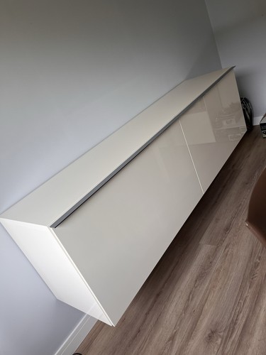 Sideboard cremeweiß hochglanz - cremeweiß,