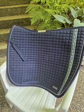 Equinos Barock Dressur Schabracke, Navy, Silberborte