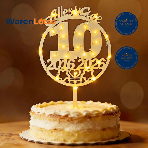 Tortendeko geburtstag holz - 10.,