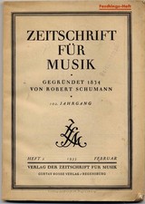 1935 Bosse: Zeitschrift für Musik. 102. Jahrgang, Heft 2. Faschings-Heft. (82..