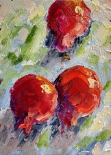 Granatapfel Ölbild 15x20 cm
