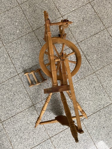 Spinnrad holz deko - spinnrad,