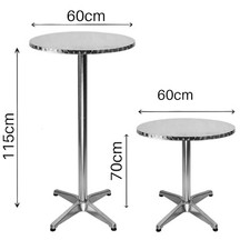 Stehtisch klappbar Bistrotisch 60 cm Garten Party Tisch Rund 2 in 1 Alu 70-115 D