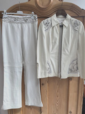 Escada Damen Lederhosenanzug Gr. 36 Neu ohne Etiket