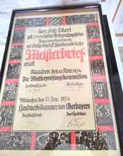Alter Meisterbrief Tapeziererhandwerk  München 1934 -GR  60x40cnm