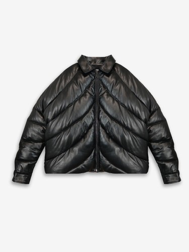 Rough nappaleder pufferjacke - nappaleder,