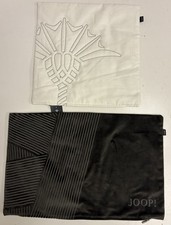 JOOP 2x Kissenhülle Beige Weiß 60x40cm Kissenbezug Samtoptik Flauschig