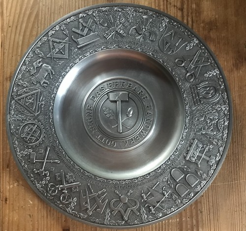 Zinnteller antik gott segne - antik,