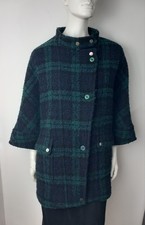 PERSONA MARINA RINALDI Jacke dunkelblau/grün kariert Wollmix Kurzarm 17 44/46/48