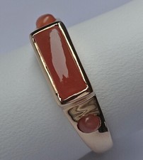 Orange Mondstein Ring aus 375