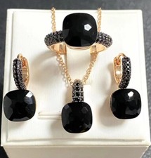 Damen Schmuck Set mit 750 Roségold Plattiert,neu 54 Ring Größe,Pomellato Design