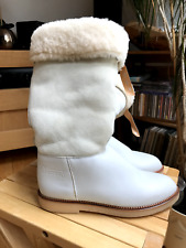 Arcus Damen Leder Winterstiefel mit Lammfell gefüttert weiß Gr. 38 Top