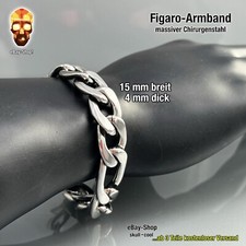 15 mm Figaro Armband Edelstahl