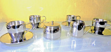 Vintage 1970 Cafissimo Eduscho Espresso Edelstahltassen SET 18/10 FB Silber TOP*