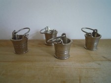 Setzkasten EIMER Edelstahl Mini Deko Puppenstube 4 Stück Miniatur ca. 2 cm