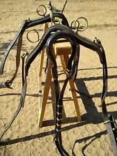 Zweispänner Geschirr WB in schwarz mit Messingbeschlag