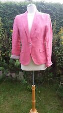 Blazer Damen, 100% Leinen, sportlich, hüftlang, helles pink, Gr. L, Zara Basic
