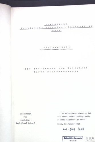 Die bestimmung von - von, neigungen